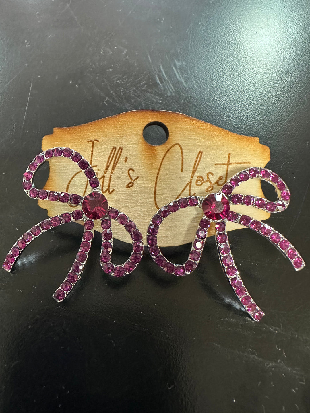 Rhinestone Bow Earrings