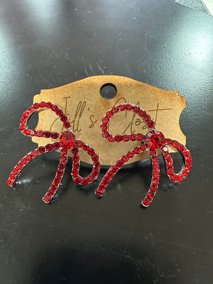 Rhinestone Bow Earrings