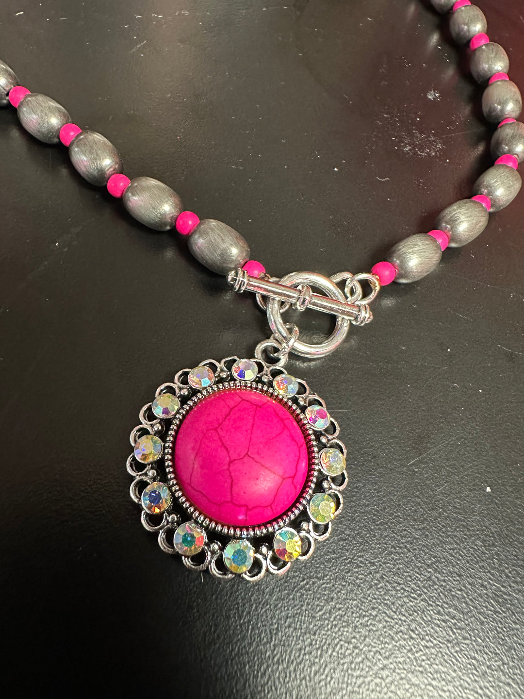 Hot Pink Bling Necklace