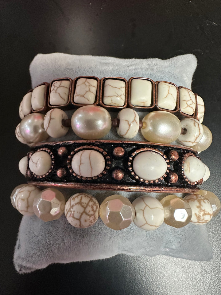 Stacked 4 Bracelets Sets