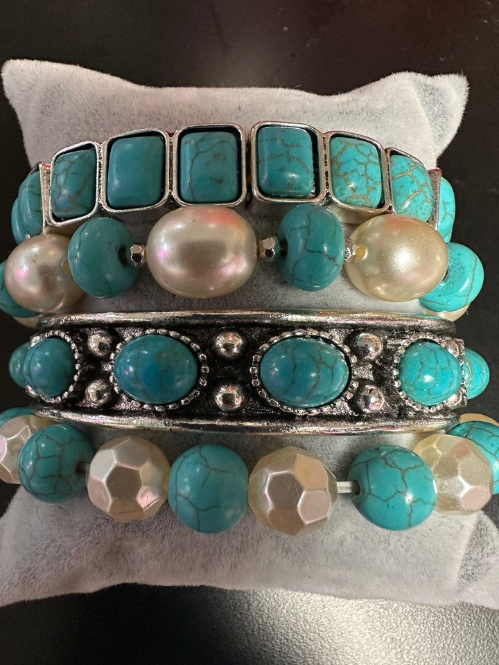 Stacked 4 Bracelets Sets