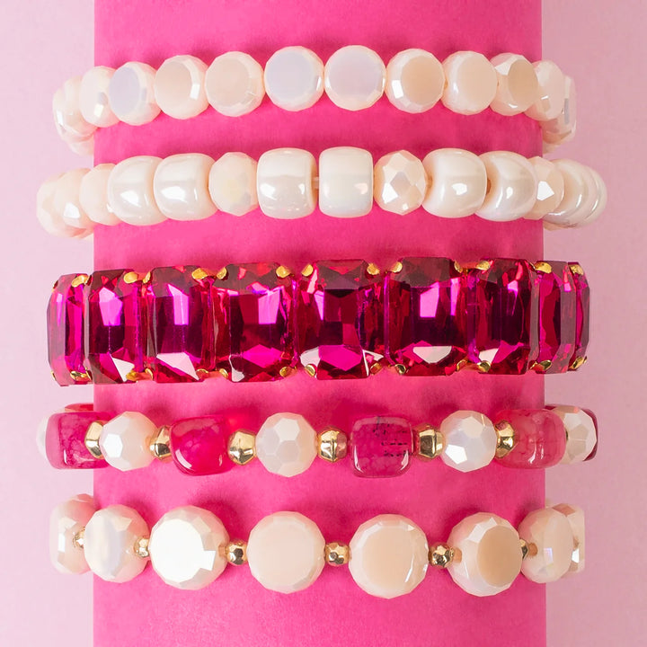 Pink Diva bracelet stack