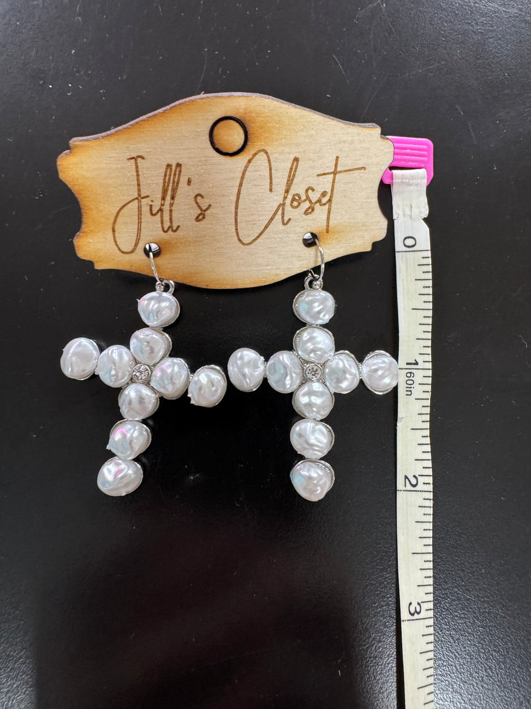 Pearl Cross earrings