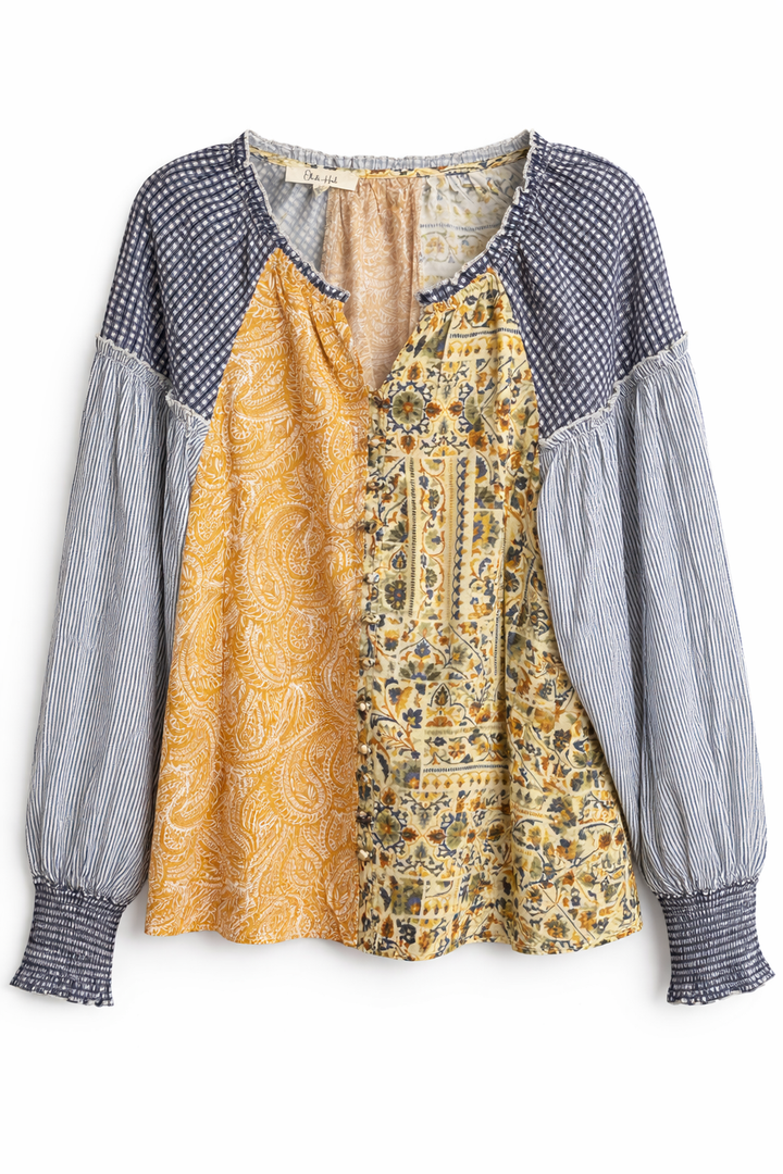 Golden Patchwork Darling Blouse