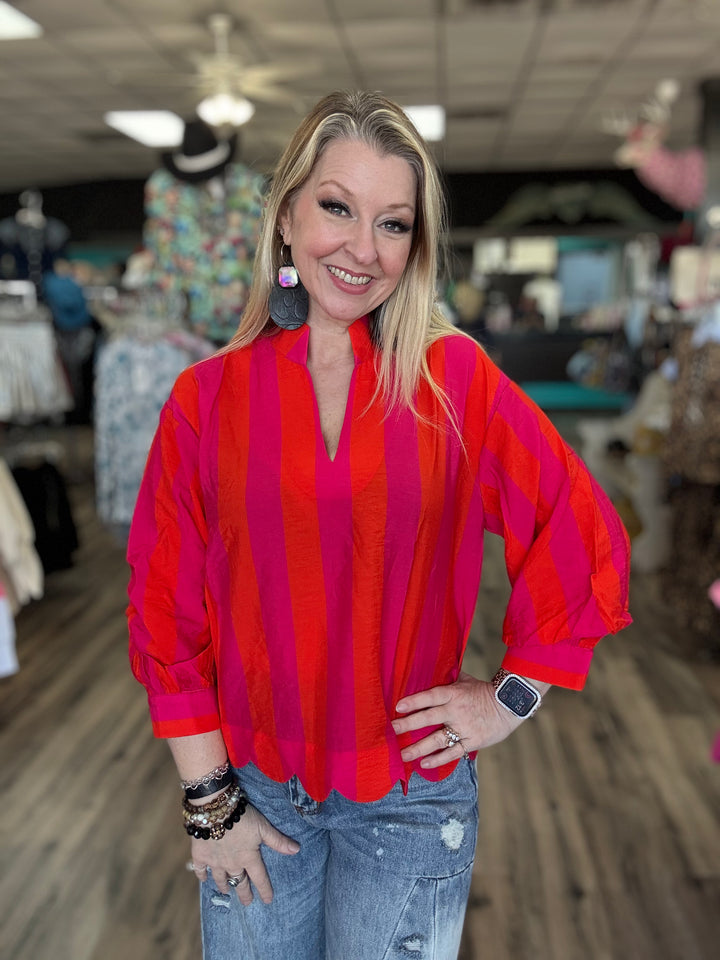 Pink and Orange Blouse!!