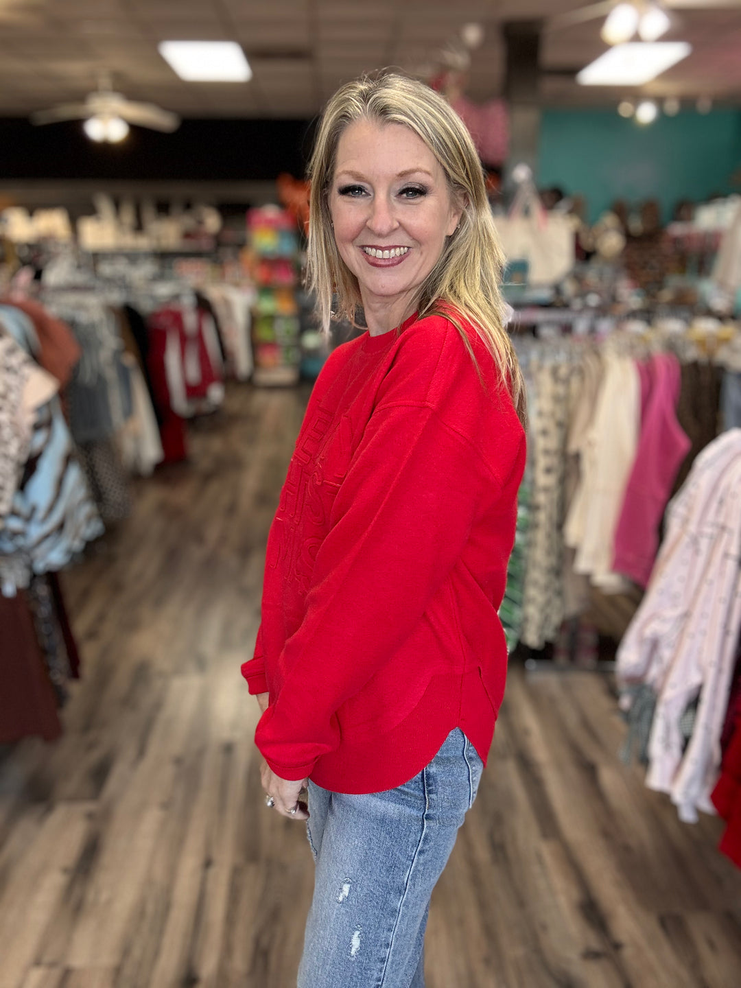 Merry Christmas Appliqué Sweatshirt