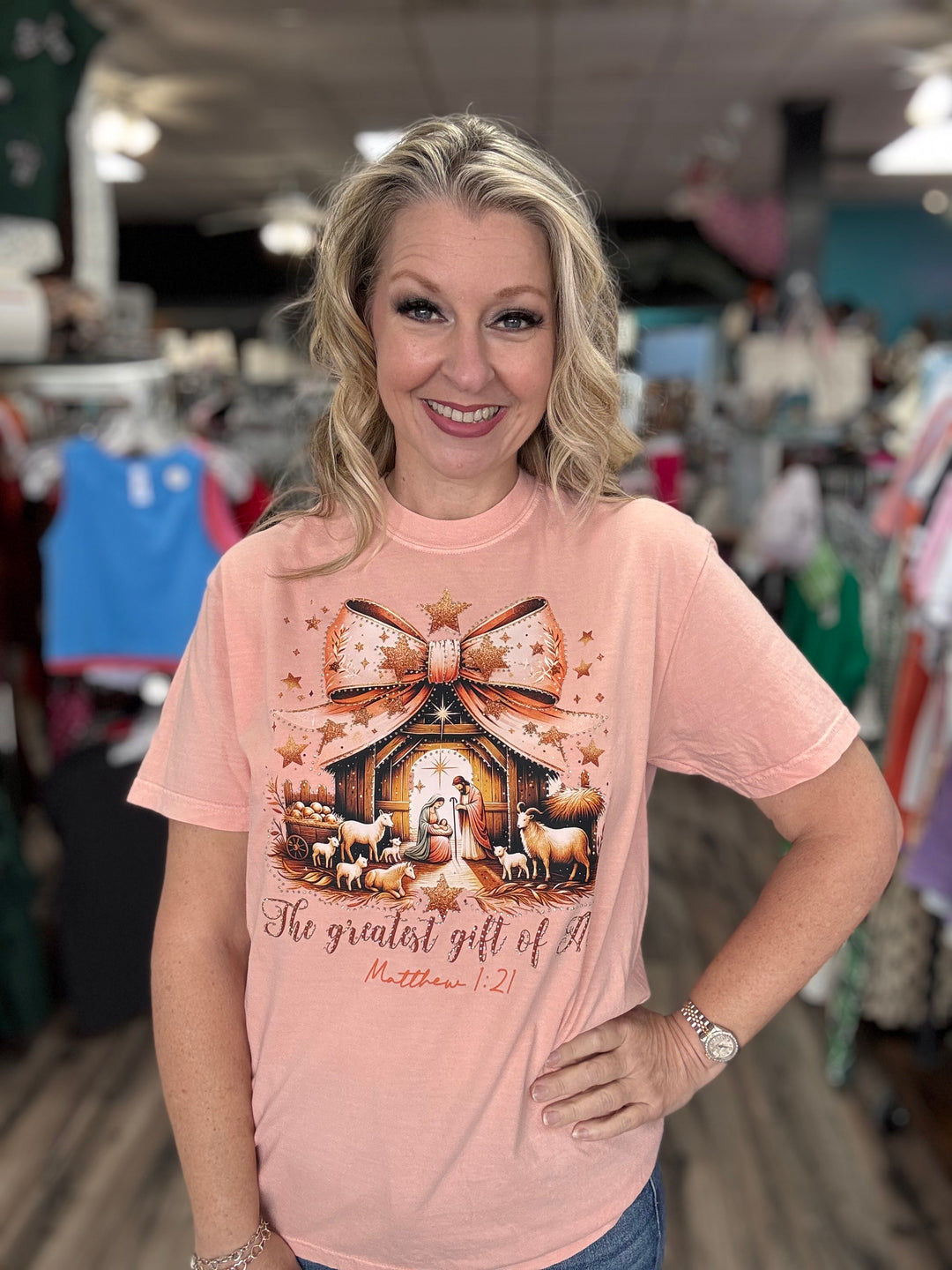 The Greatest Gift bling tee