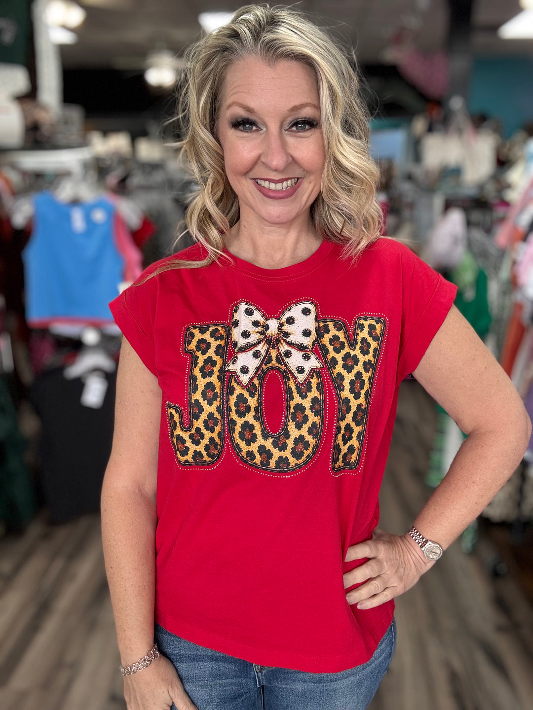 Leopard Joy Bling tee