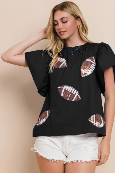 Sequin football top