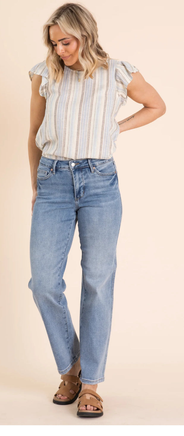 vintage wash non distressed straight leg jeans