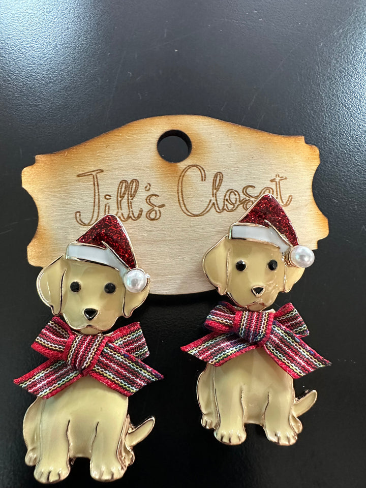 Christmas Dog Earrings
