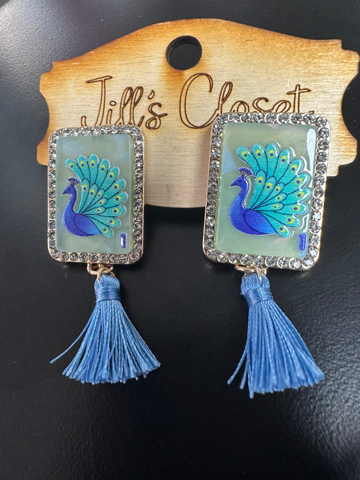 Mahjong Tassel Earrings