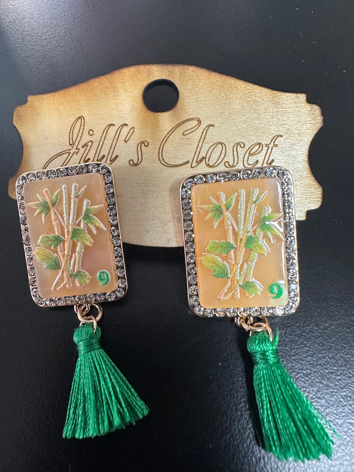 Mahjong Tassel Earrings