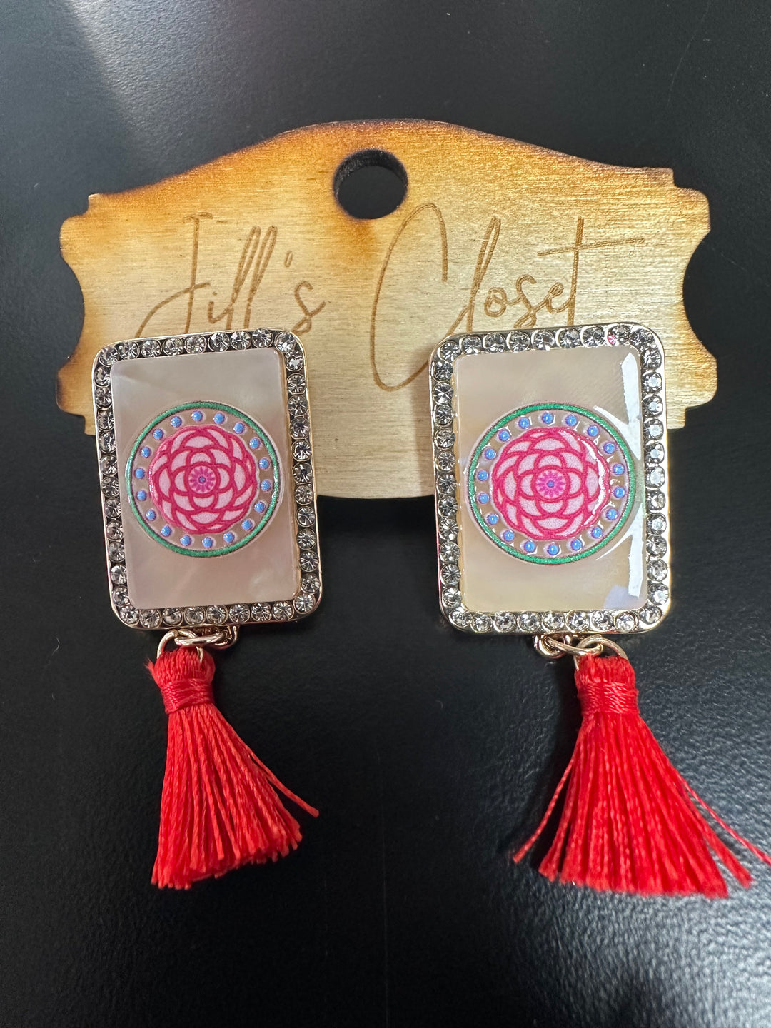 Mahjong Tassel Earrings