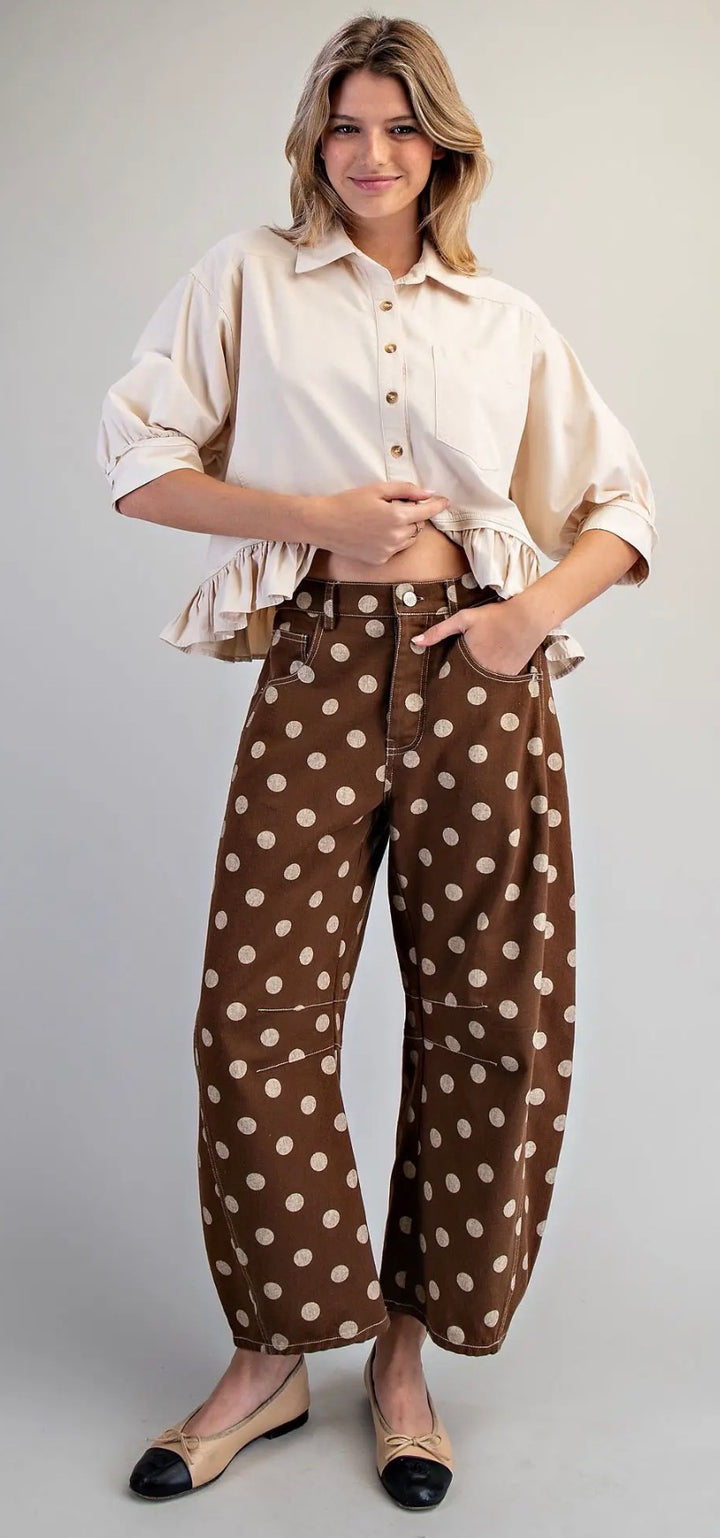 Mocha Mousse Barrel Pants