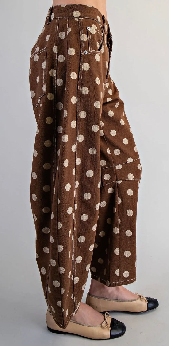 Mocha Mousse Barrel Pants