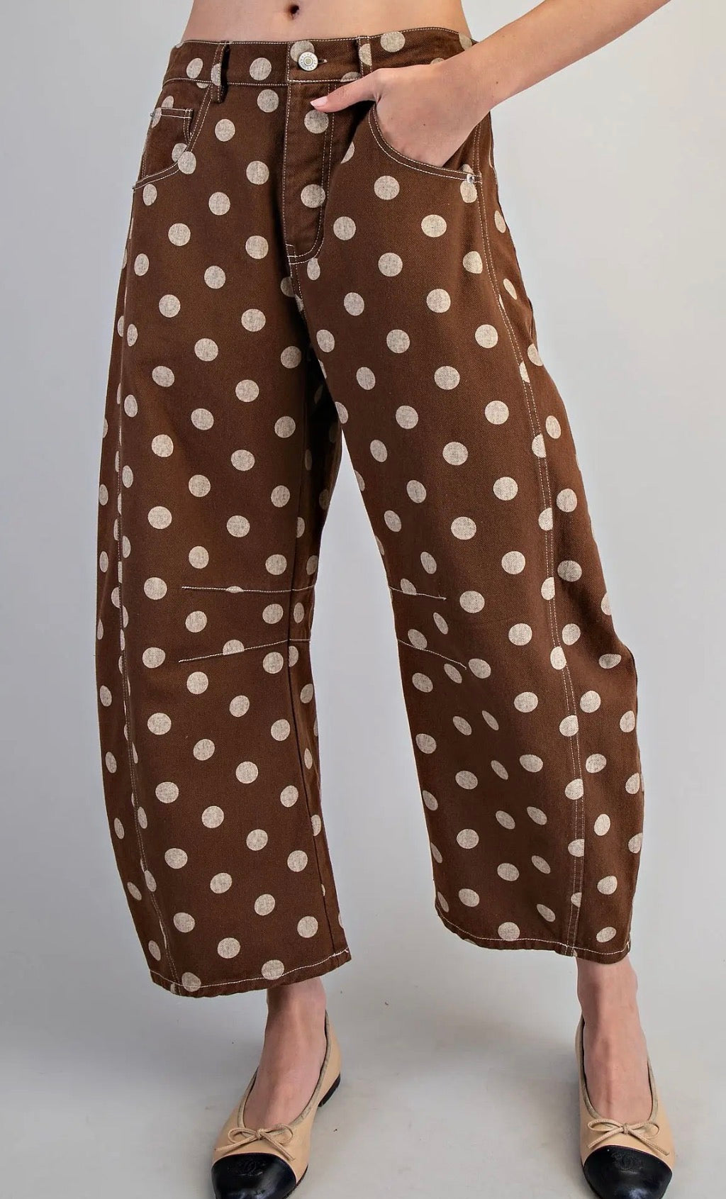 Mocha Mousse Barrel Pants