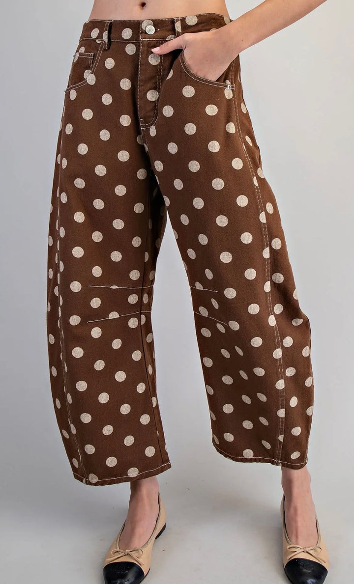 Mocha Mousse Barrel Pants