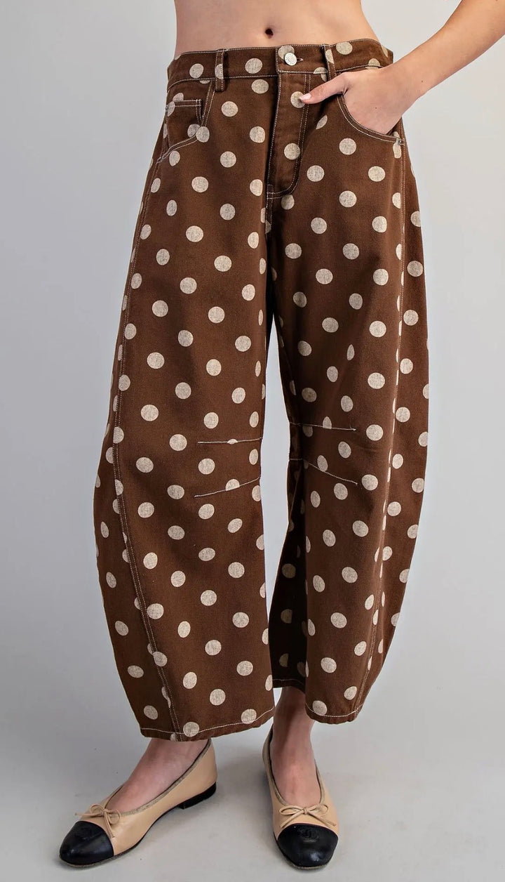 Mocha Mousse Barrel Pants