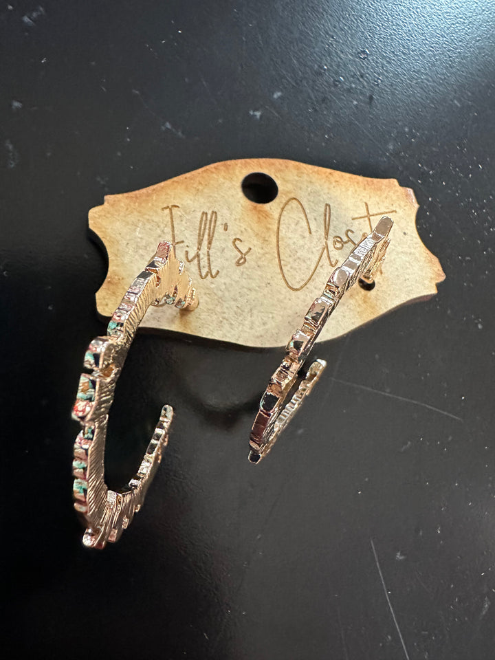 Happy New Year Hoop Earrings