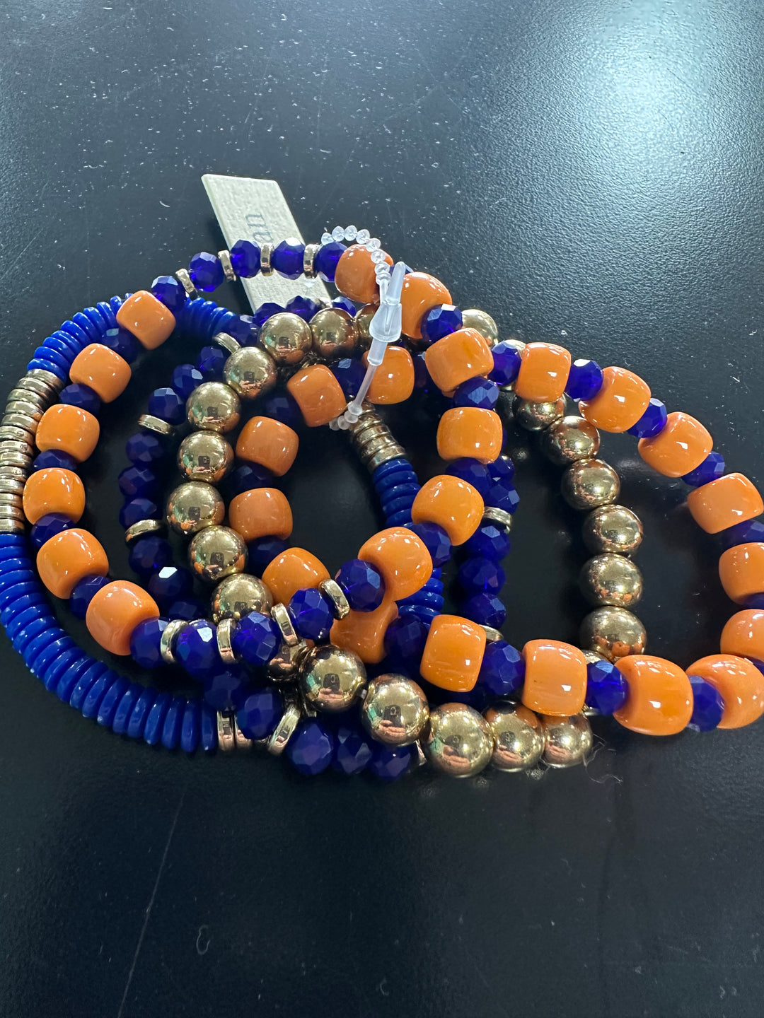 Orange & Blue 5 Stack Bracelet Set
