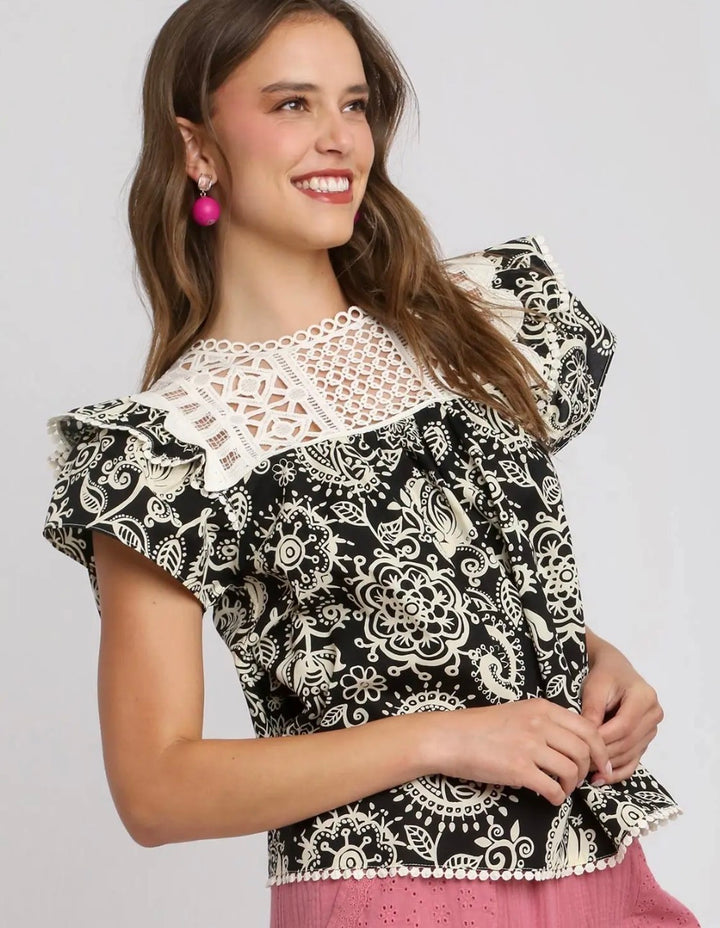 Paisley & Lace Top