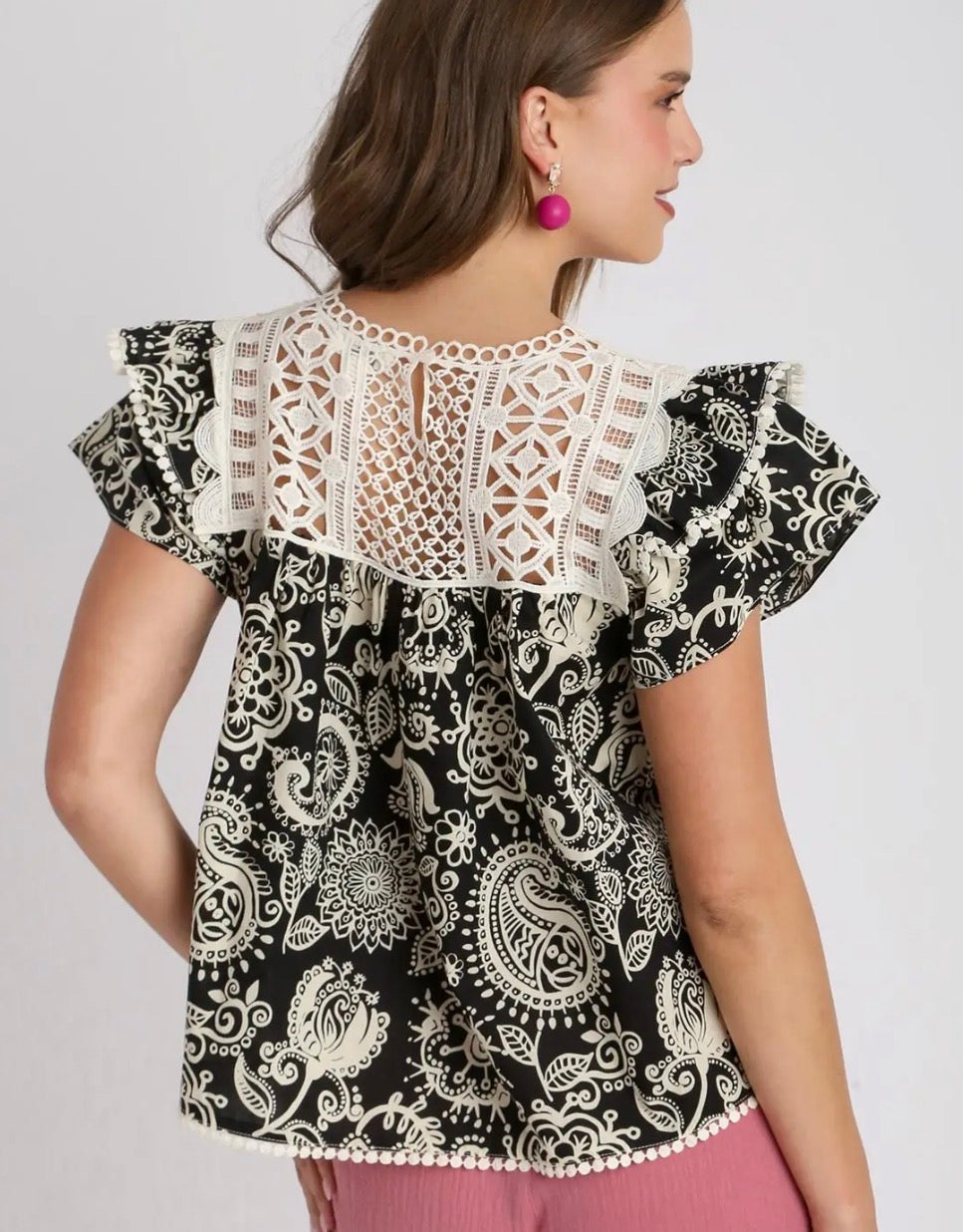 Paisley & Lace Top