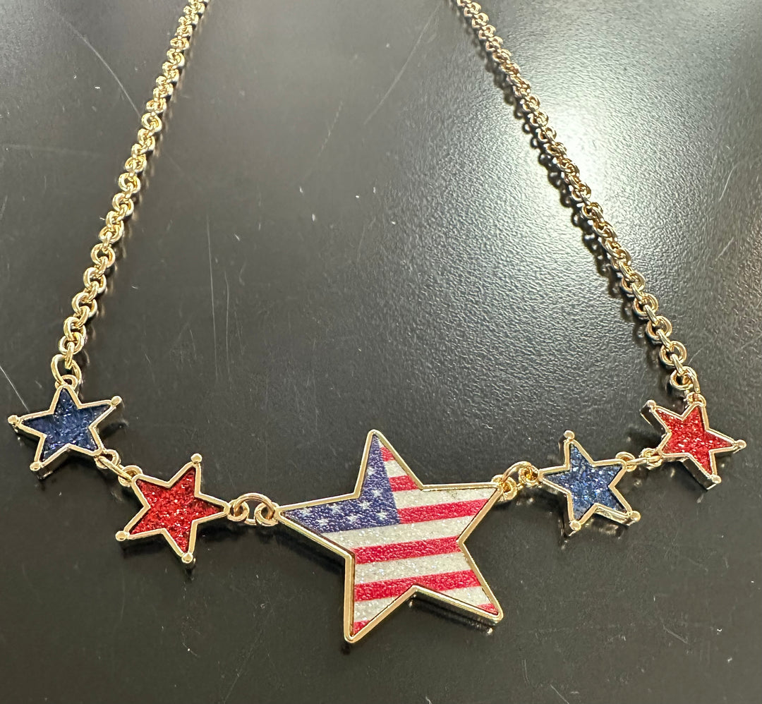 Patriotic Star Necklace Set