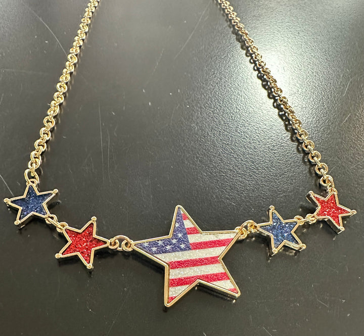 Patriotic Star Necklace Set