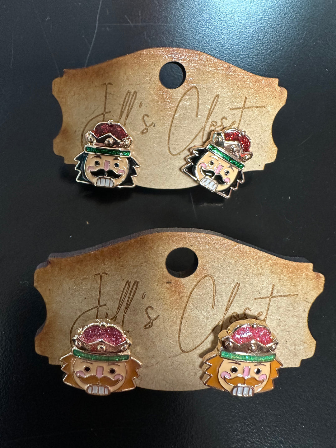 Enameled Nutcracker Stud Earrings