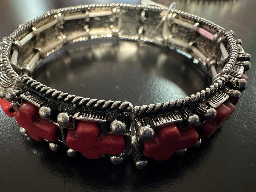 Stone Cross Silver Bracelets