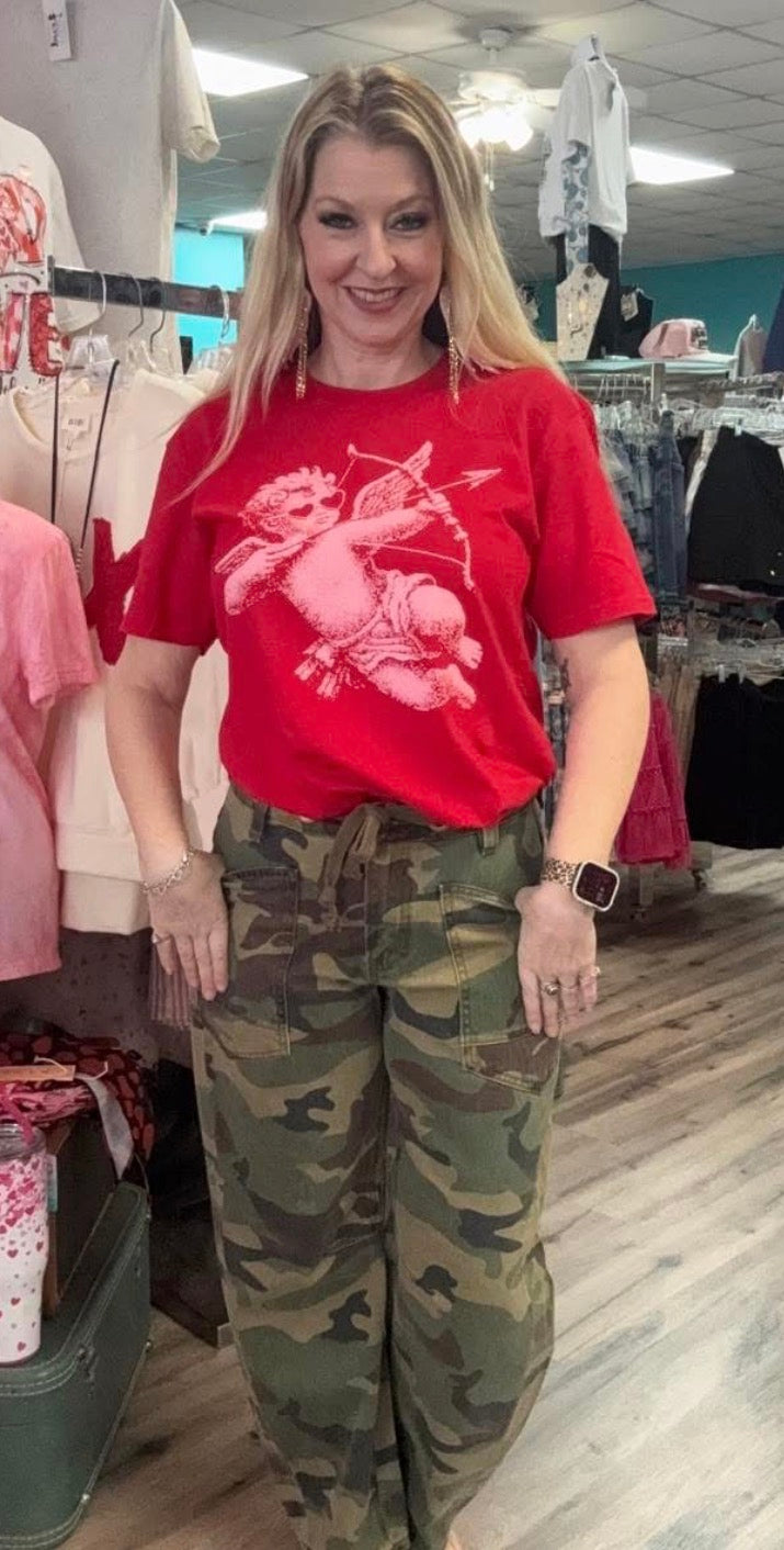 Camo Barrel Crop Pants