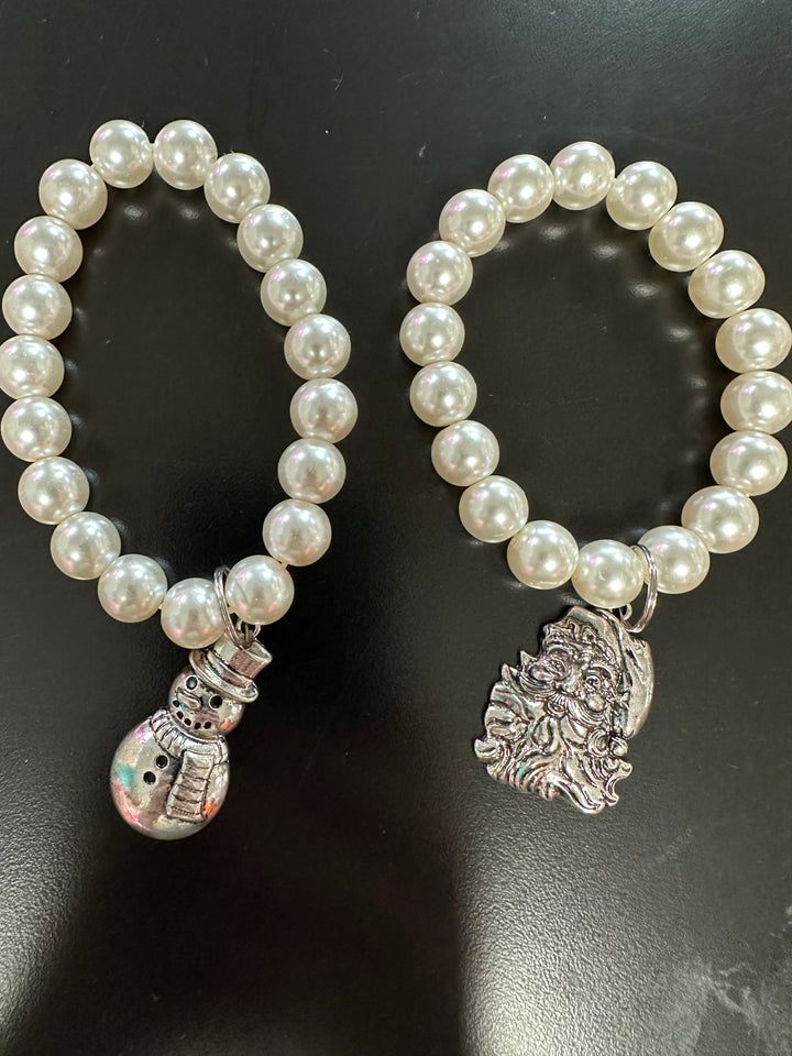 Pearl Christmas Necklace, Bracelet & Earrings