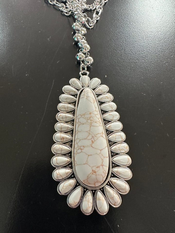 Silver & Cream 4 Strand Necklace
