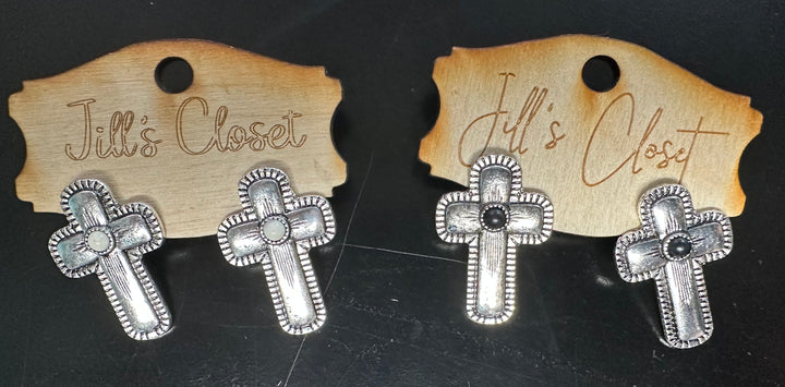 Silver Cross Earrings