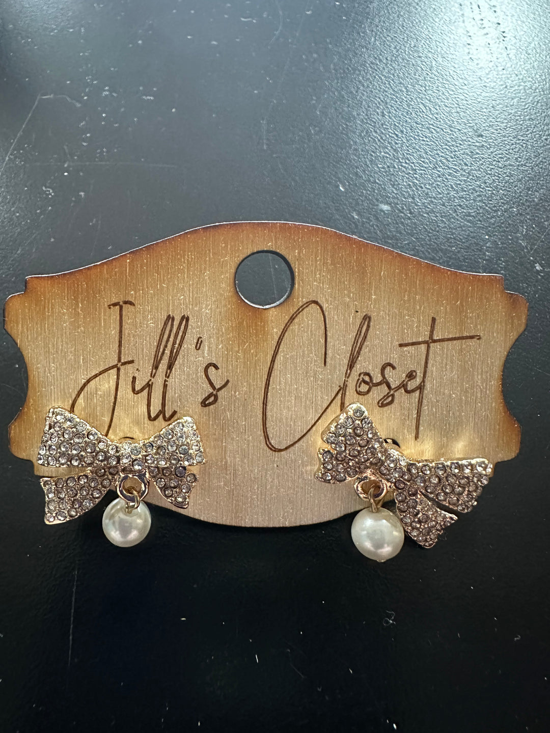 Small Rhinestone & Pearl Stud Earrings
