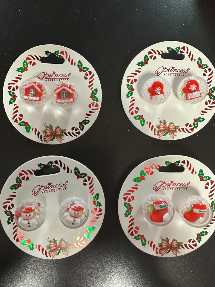 Snow globe Christmas Earrings