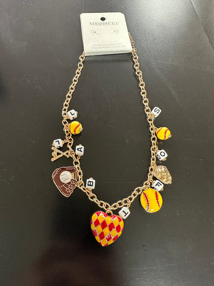 Softball Charm Necklace