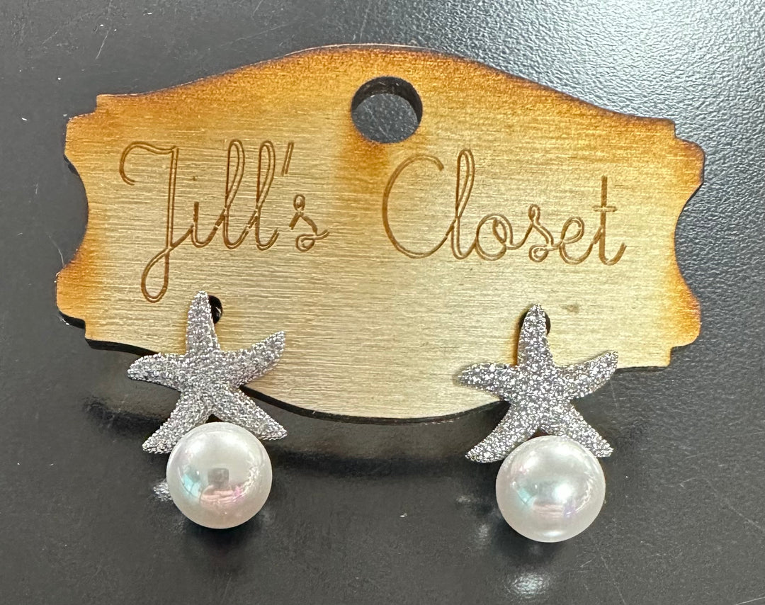 Starfish Pearl Earrings