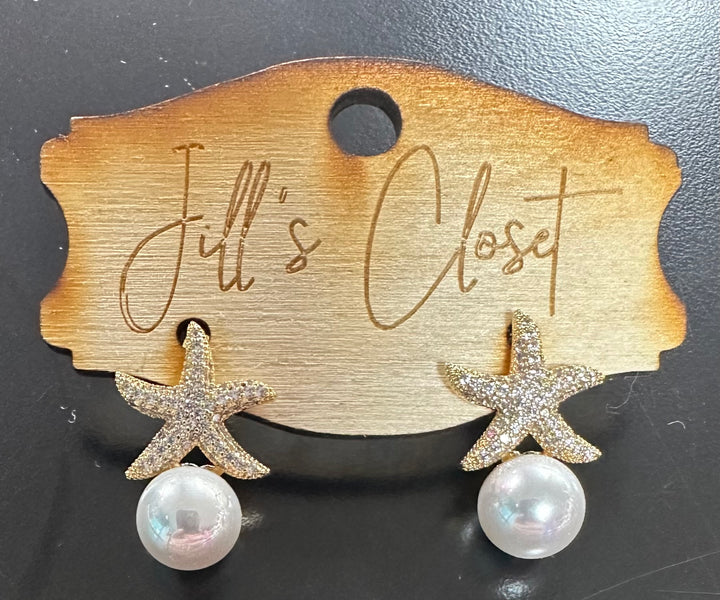 Starfish Pearl Earrings