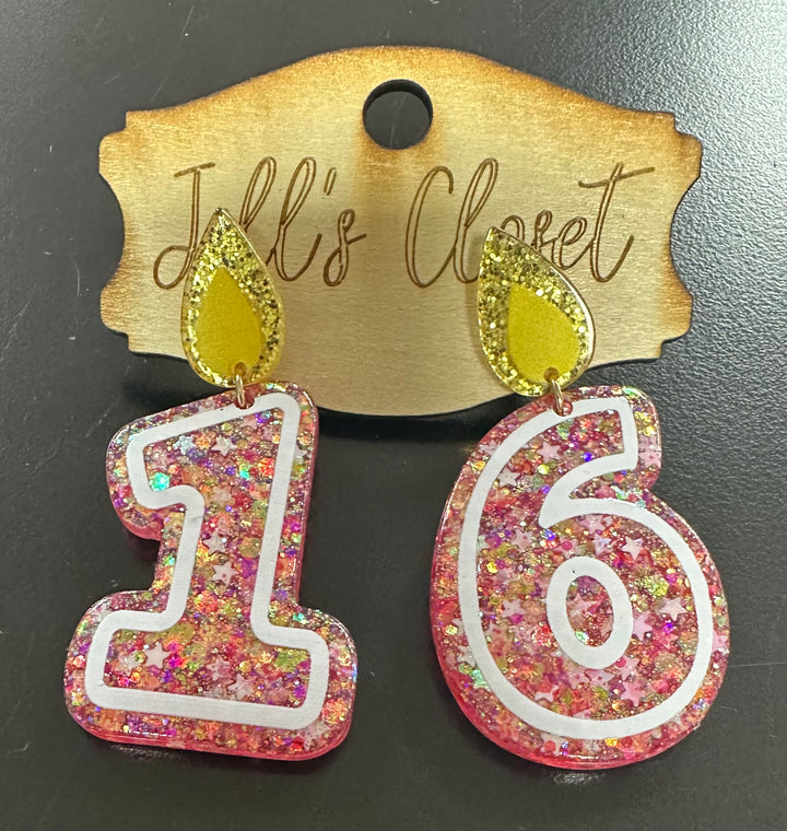 Sweet 16 Birthday earrings