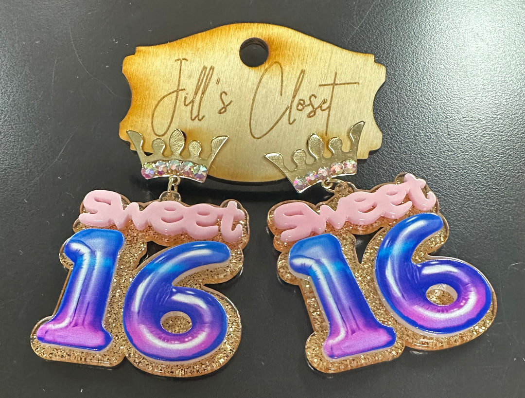Sweet 16 Birthday earrings