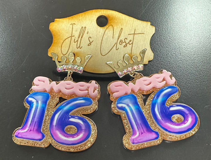 Sweet 16 Birthday earrings