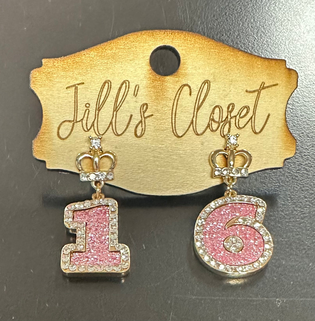 Sweet 16 Birthday earrings