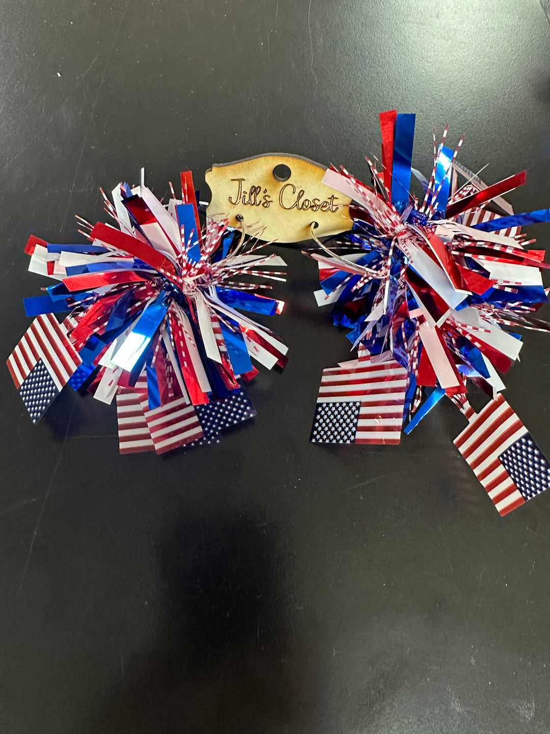 USA Explosion Hoop Earrings.