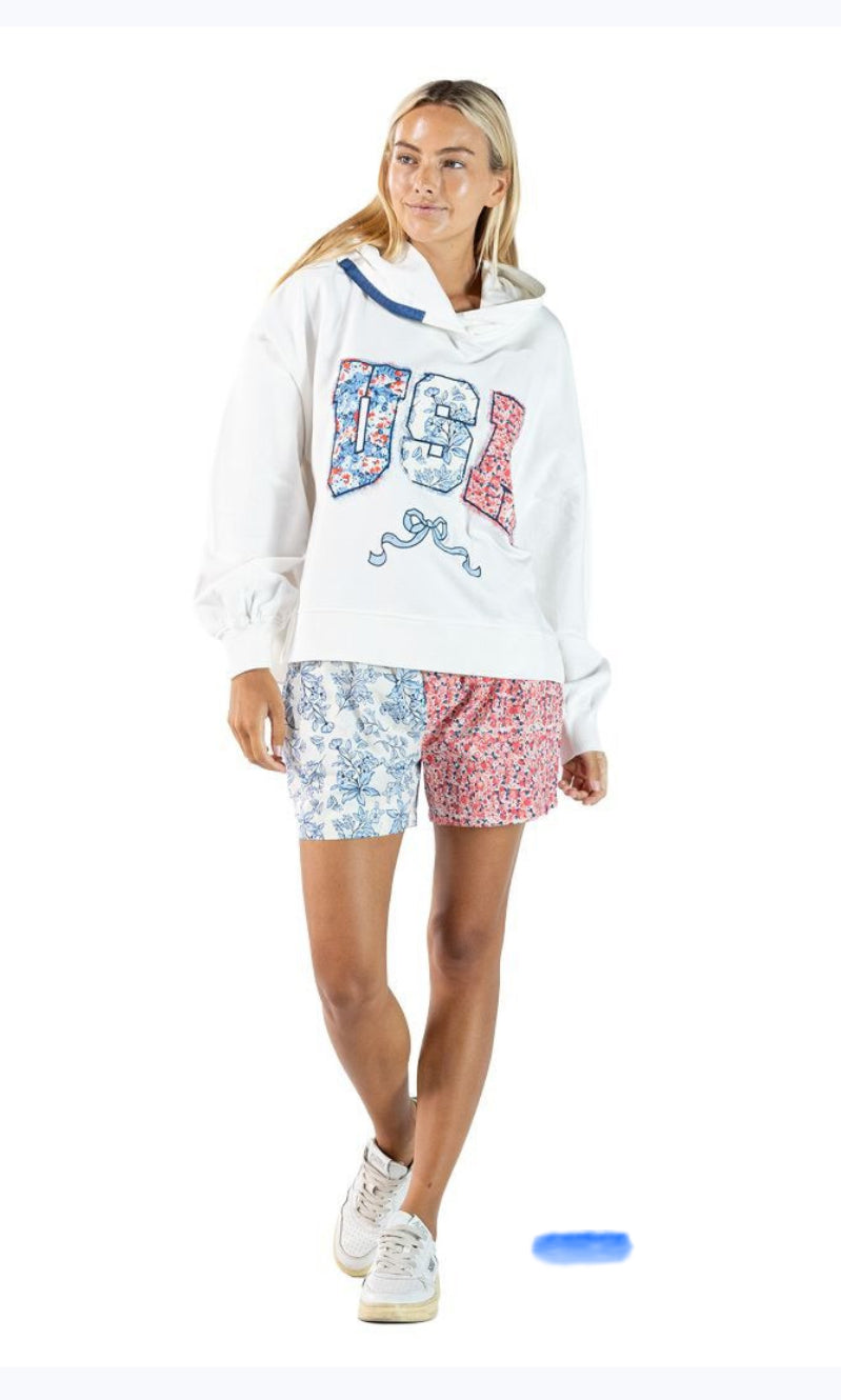 USA Floral Hoodie