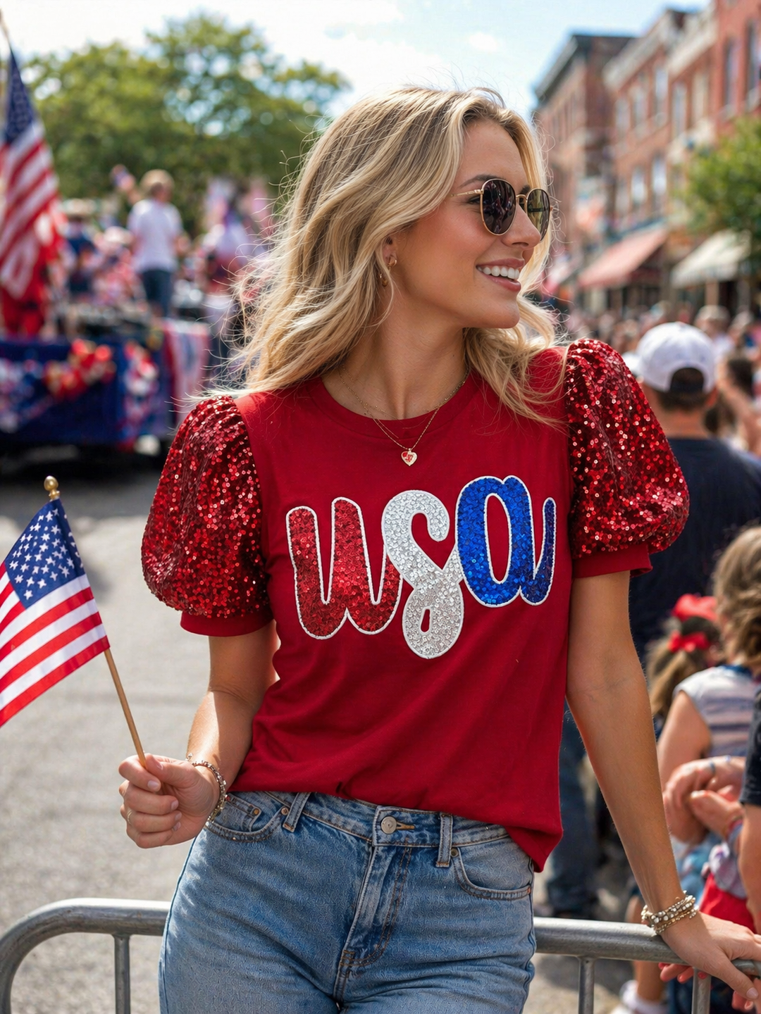 USA Sequin Top