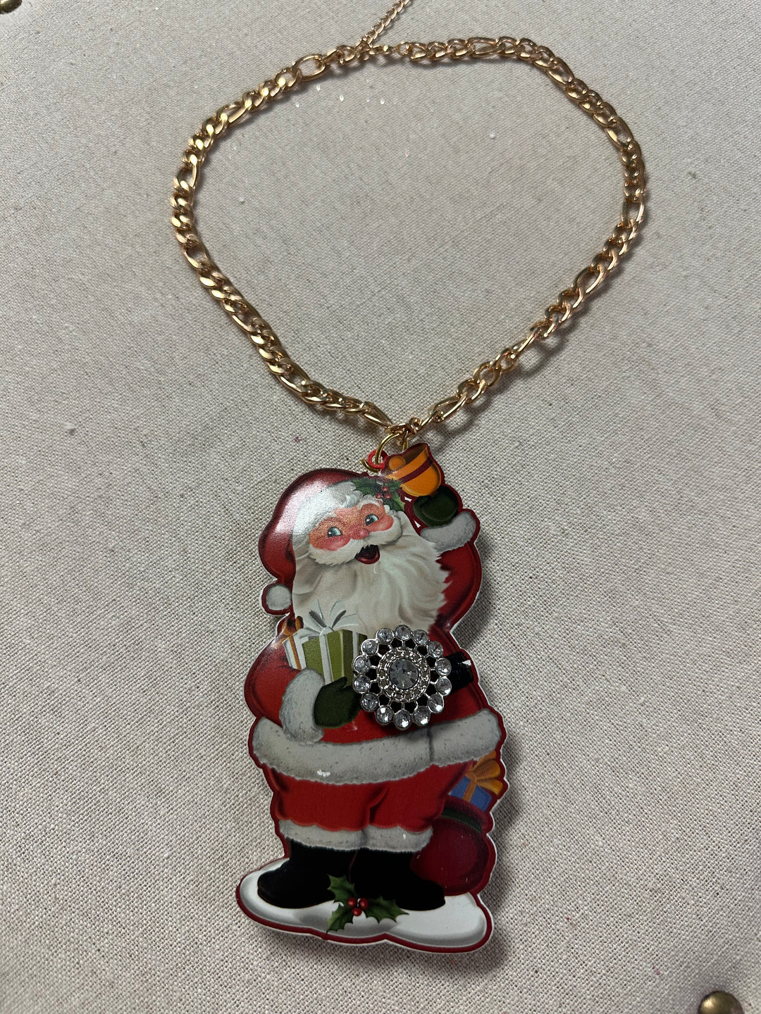 Tin Statement Christmas Necklace