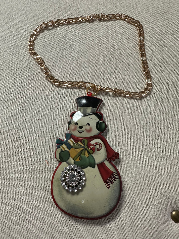 Tin Statement Christmas Necklace