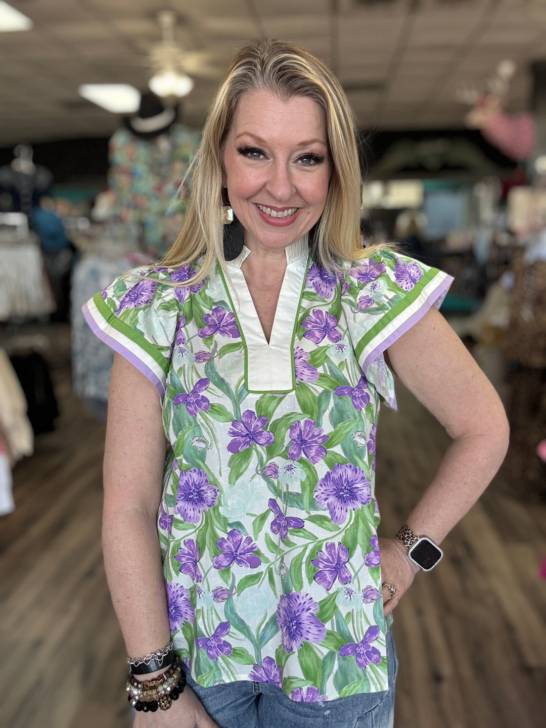 Violets in the Snow Blouse